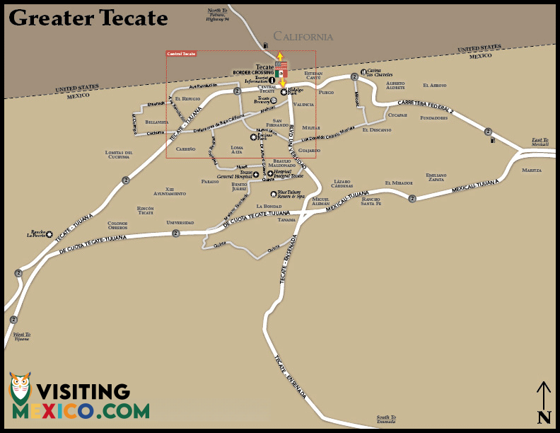 TECATE MAP