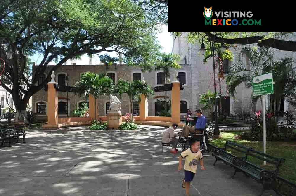 Family friendly plaza Merida Yucatan Mexico
