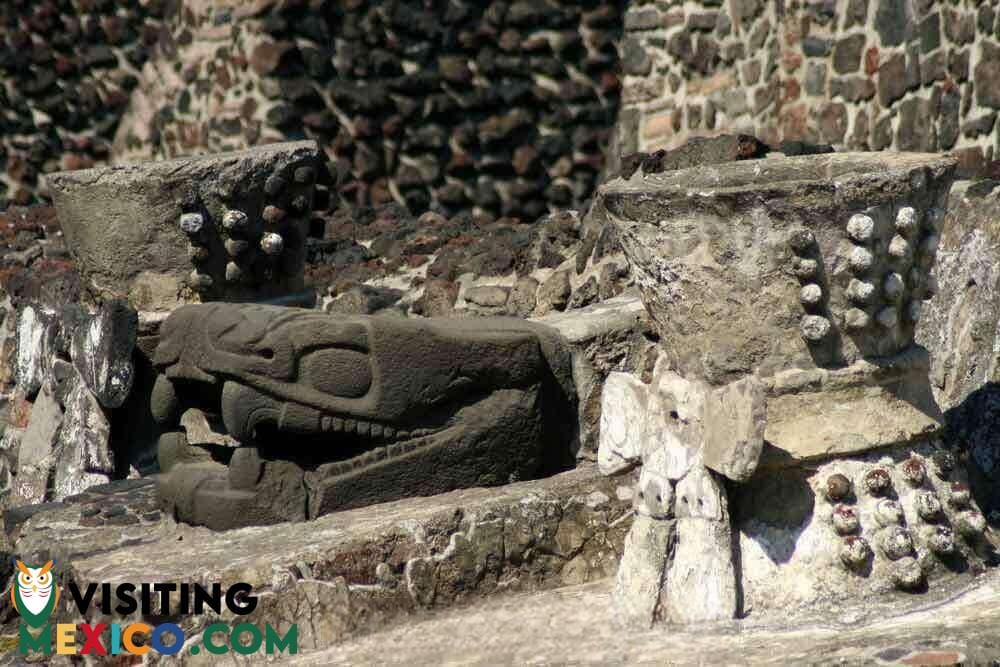 Serpent Sculpture in Templo Mayor Mexico City Aztec Capital Tenochtitlan