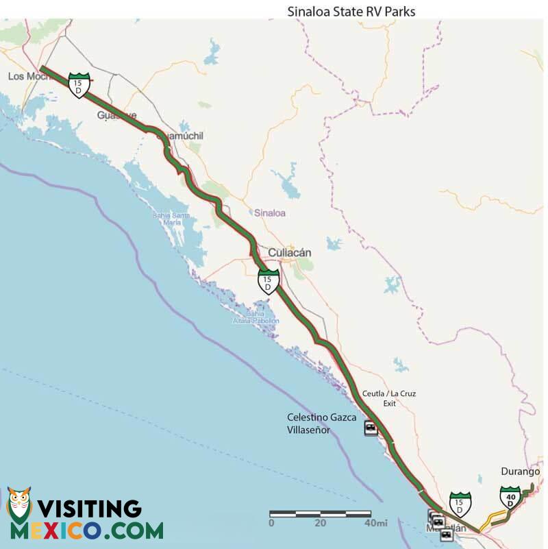 Sinaloa RV Parks Map – Sinaloa Mexico