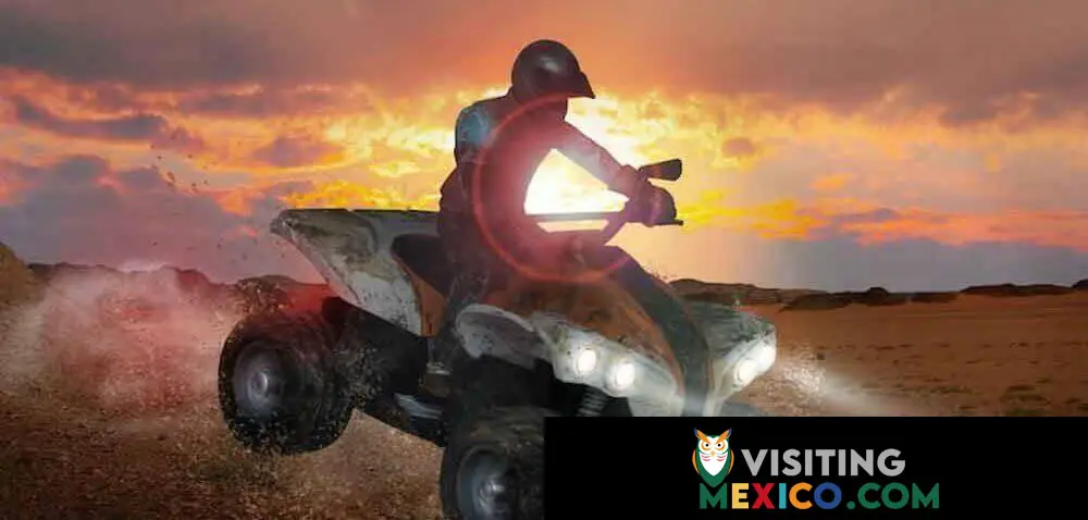 ATV riding in Baja at sunset