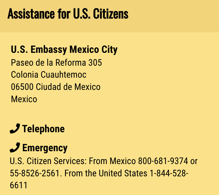 Assistance for US Citizens in Mexico